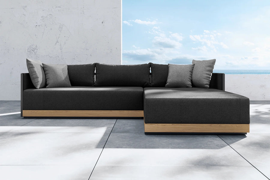 Ravelle Outdoor Sectional by Viesso, showing ravelle outdoor sectional in live shot.