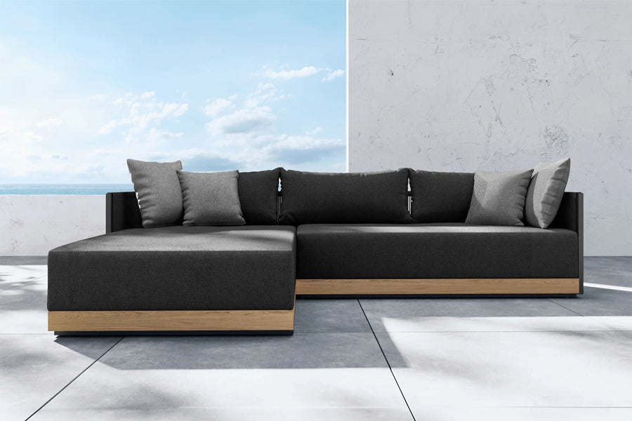 Ravelle Outdoor Sectional by Viesso, showing ravelle outdoor sectional in live shot.
