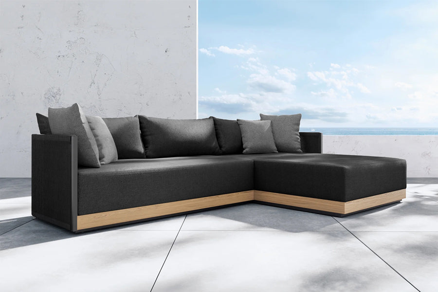 Ravelle Outdoor Sectional by Viesso, showing ravelle outdoor sectional in live shot.