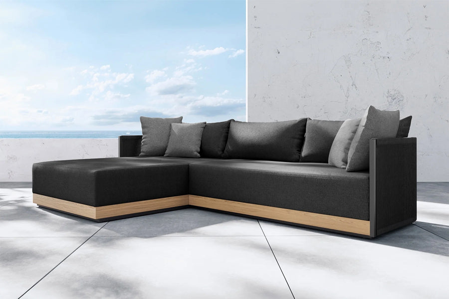 Ravelle Outdoor Sectional by Viesso, showing ravelle outdoor sectional in live shot.