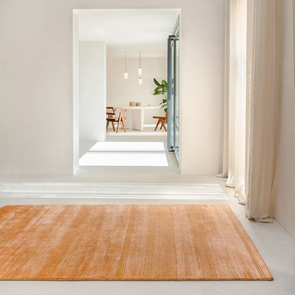 Ray Hand Woven Rug by Ligne Pure, showing ray hand woven rug in live shot.