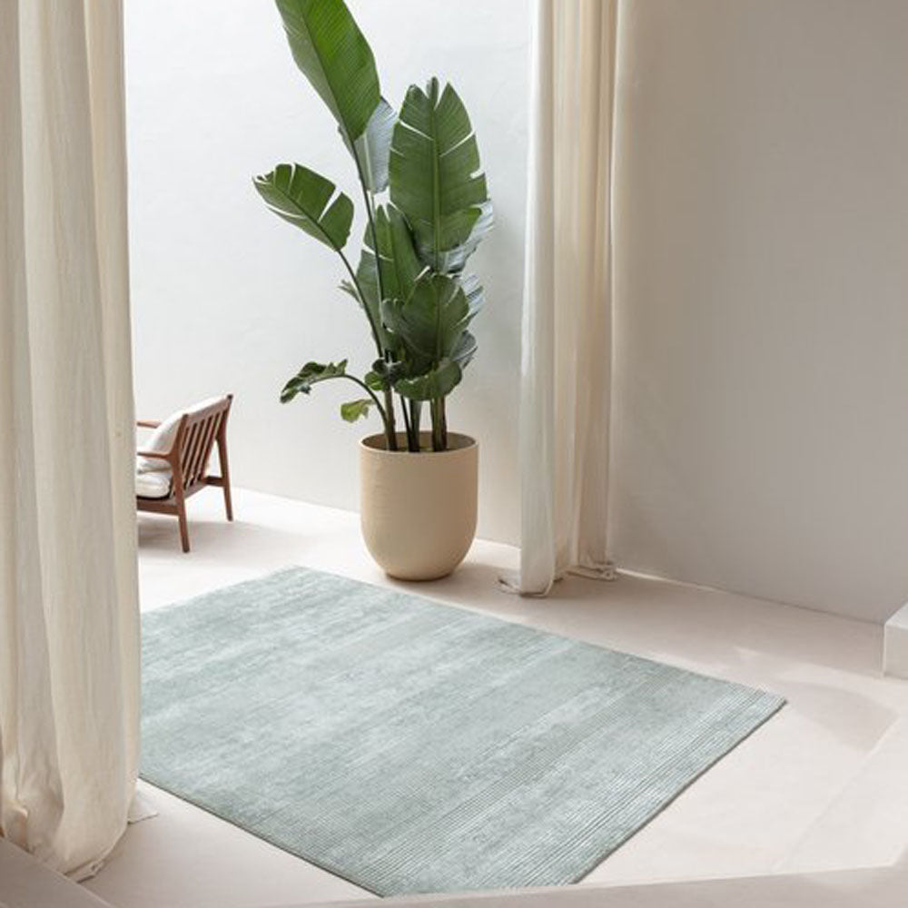 Ray Hand Woven Rug by Ligne Pure, showing ray hand woven rug in live shot.