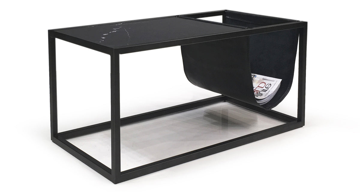 Reception Magazine Holder Coffee Table by Mobital, showing angle view of reception magazine holder coffee table.