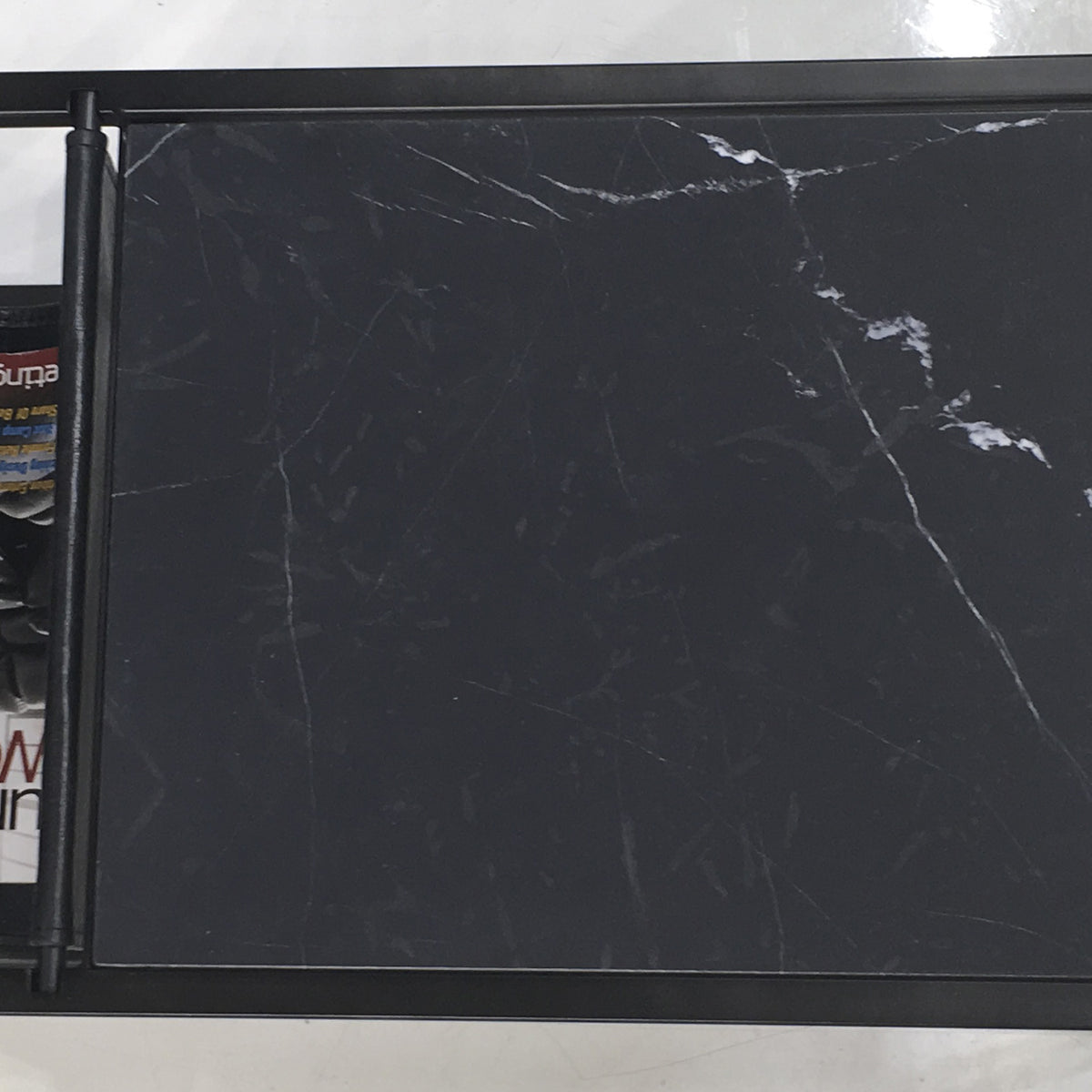 Reception Magazine Holder Coffee Table by Mobital, showing closeup view of reception magazine holder coffee table.
