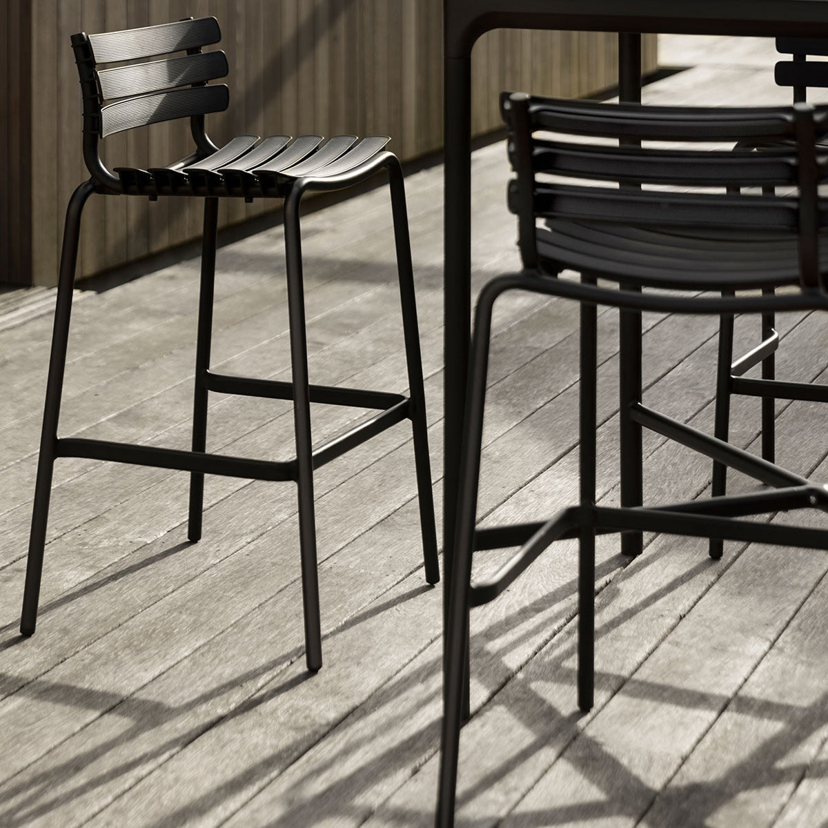 Reclips Stool by Houe, showing reclips stools in live shot.