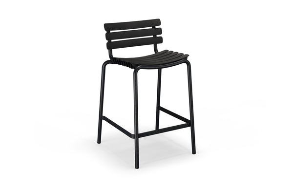 Reclips Stool by Houe - Counter, Black Powder Coated Aluminum.