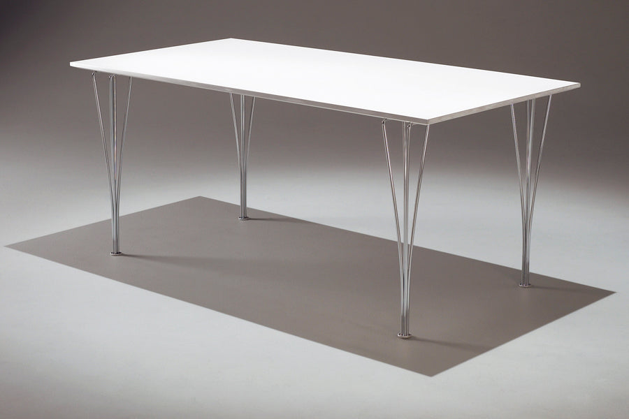 Rectangular Table by Fritz Hansen, showing rectangular table in live shot.