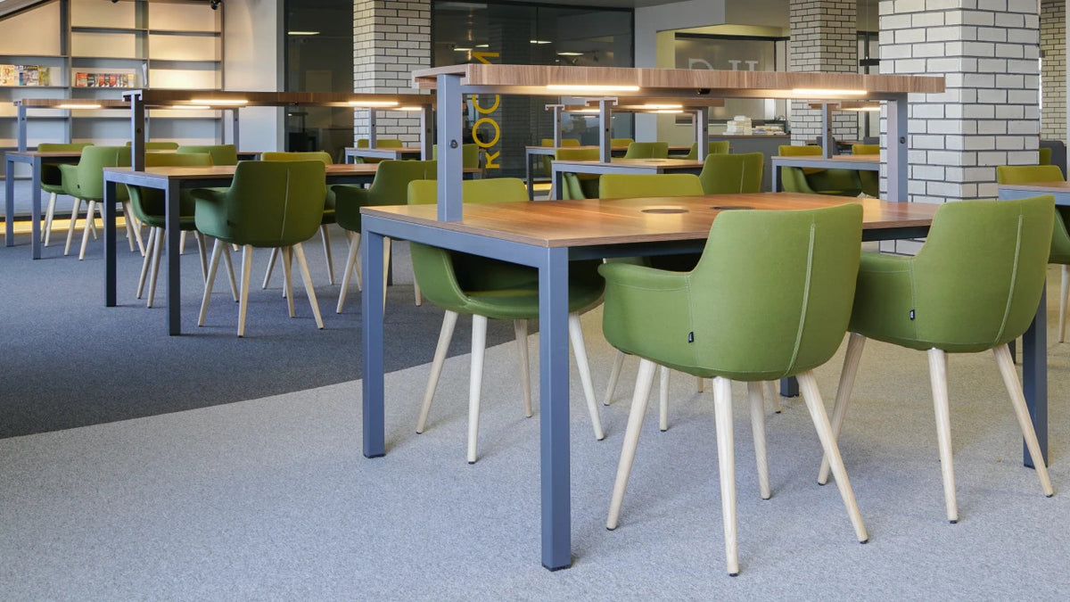 Rego Dowel Wood Armchair by B&T, showing rego dowel wood armchairs in live shot.
