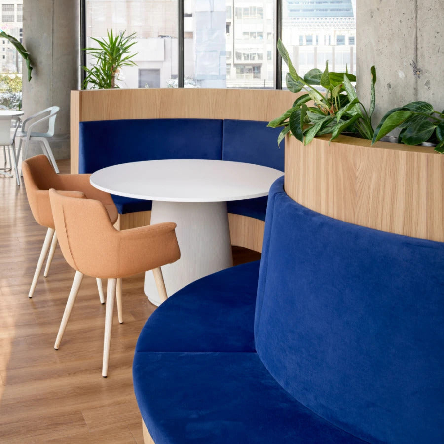 Rego Dowel Wood Armchair by B&T, showing rego dowel wood armchairs in live shot.