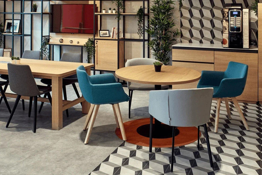 Rego Dowel Wood Armchair by B&T, showing rego dowel wood armchairs in live shot.