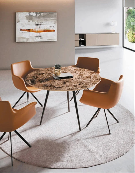 Rego Ellipse Swivel Armchair by B&T, showing rego ellipse swivel armchairs in live shot.