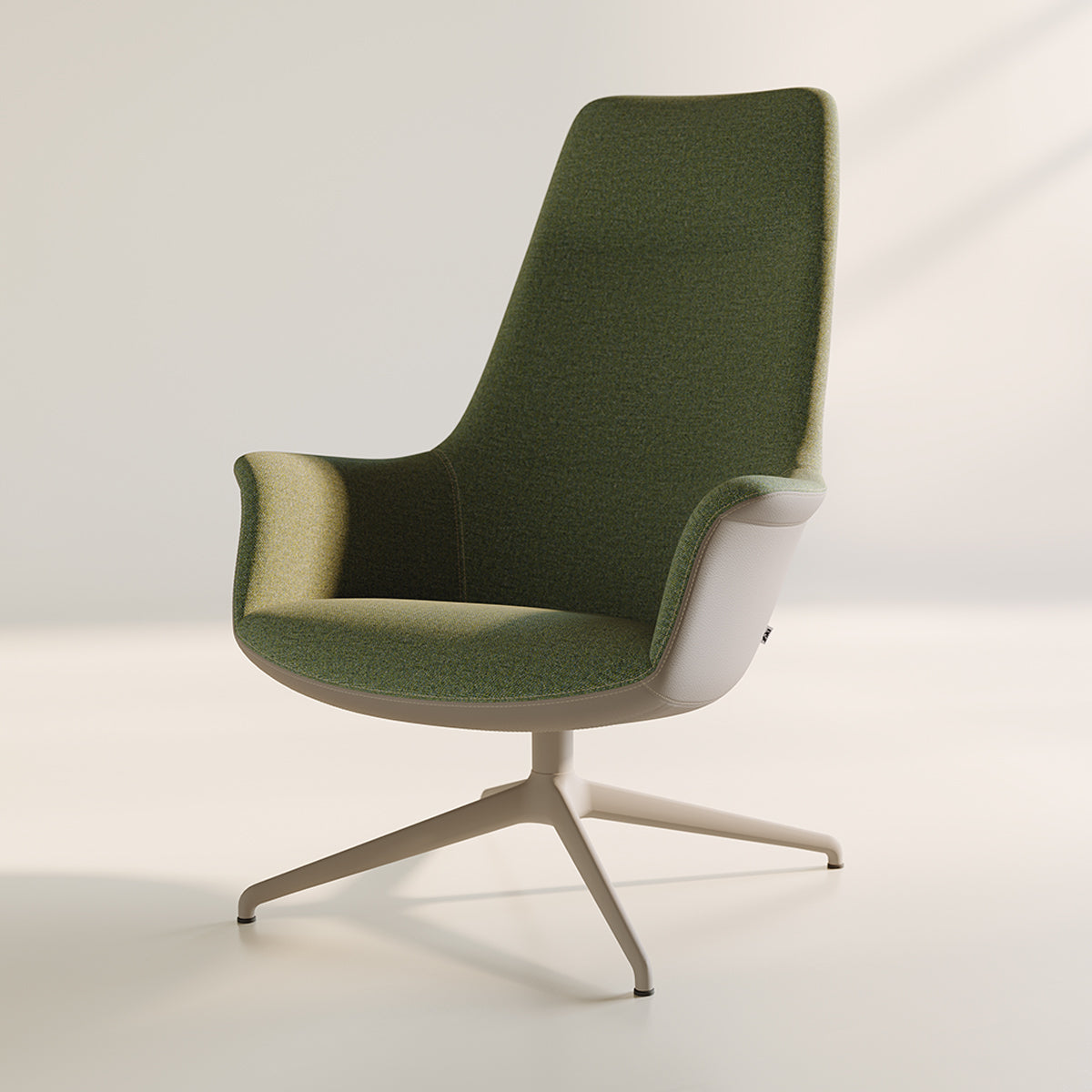 Rego Exclusive Swivel Metal Lounge Chair by B&T, showing rego exclusive swivel metal lounge chair in live shot.