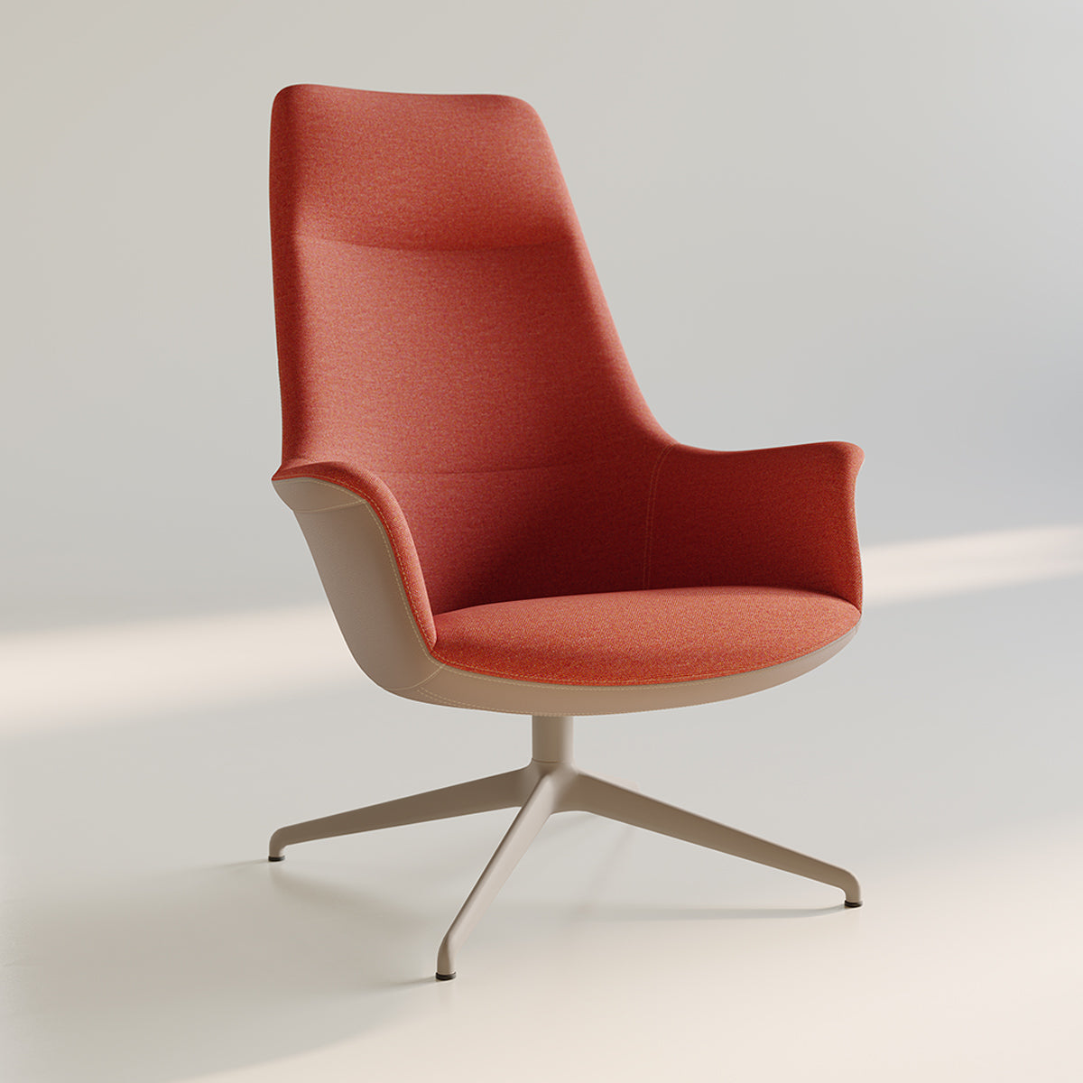 Rego Exclusive Swivel Metal Lounge Chair by B&T, showing rego exclusive swivel metal lounge chair in live shot.