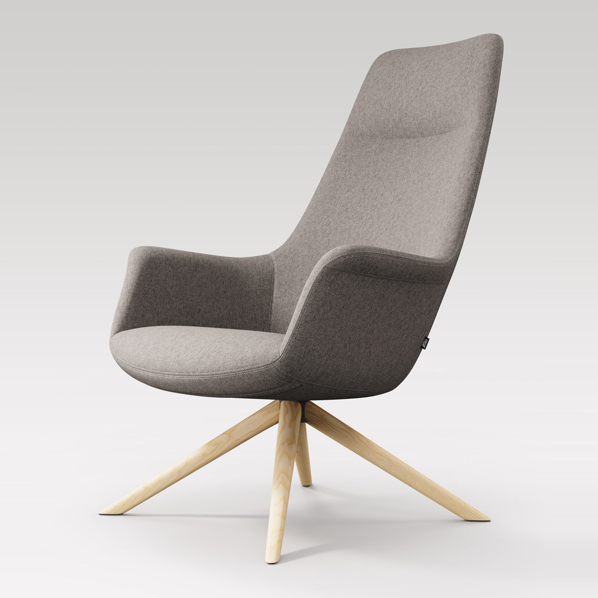 Rego Exclusive Swivel Wood Lounge Chair by B&T, showing rego exclusive swivel wood lounge chair in live shot.