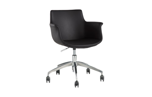 Rego Office Chair by B&T - Black Bugatti Eco-Leather.