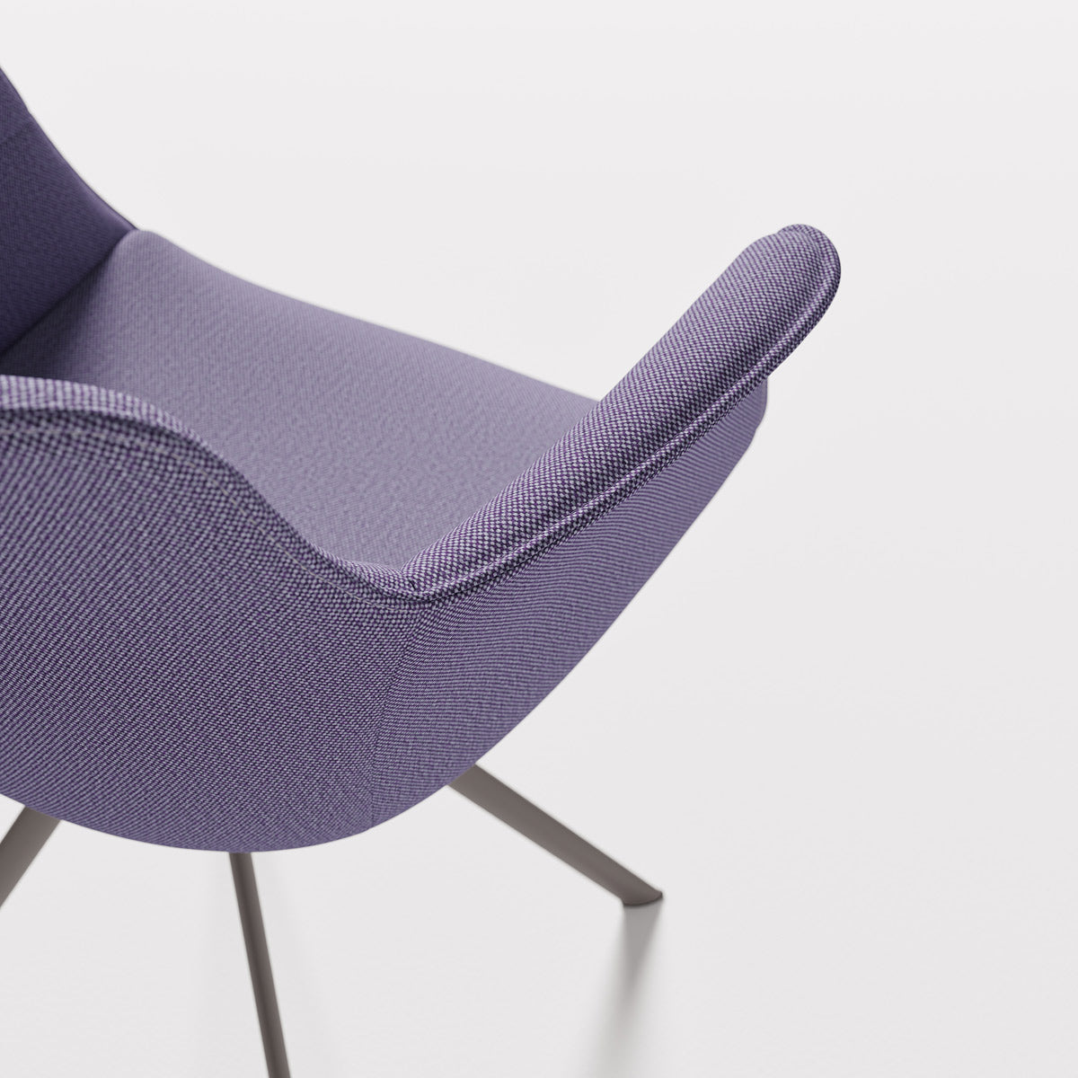 Rego Play Ellipse Swivel Chair by B&T, showing closeup view of rego play ellipse swivel chair in live shot.