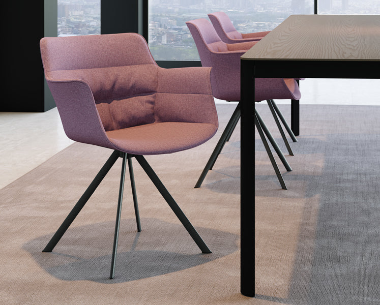 Rego Play Ellipse Swivel Chair by B&T, showing rego play ellipse swivel chairs in live shot.