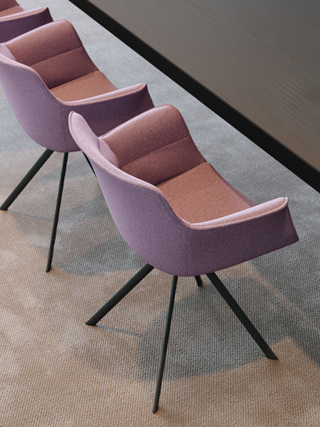 Rego Play Ellipse Swivel Chair by B&T, showing rego play ellipse swivel chairs in live shot.