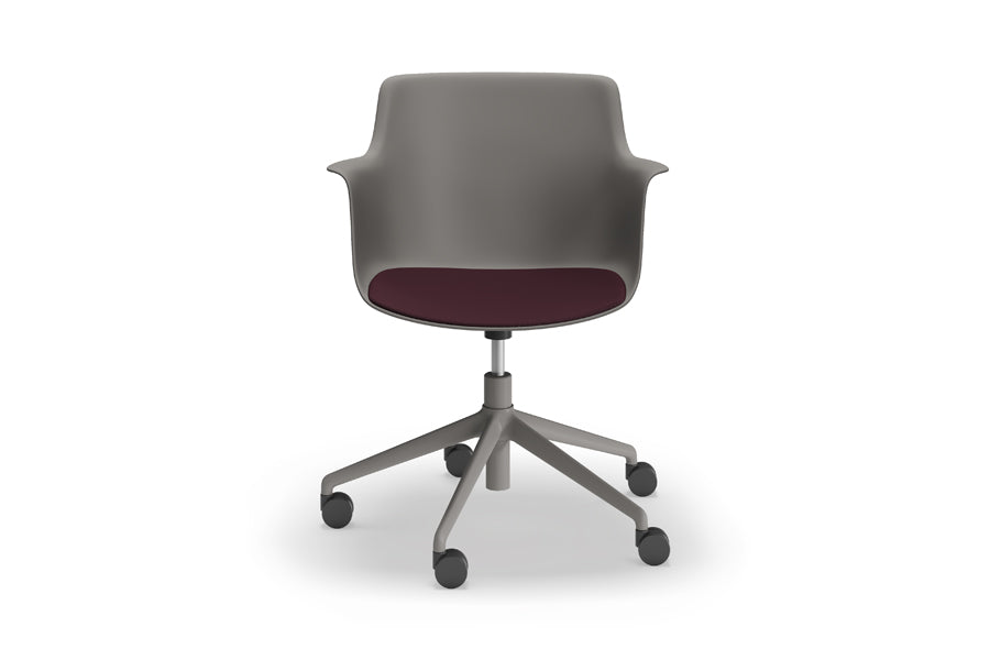 Rego Play Premium Office Chair by B&T, showing front view of rego play premium office chair in metal group/com/col group seat upholstery.