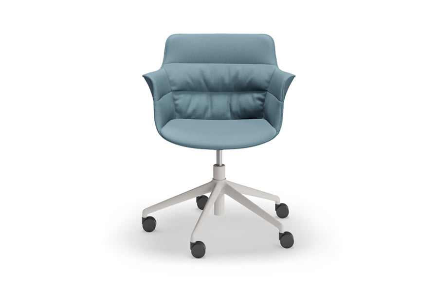 Rego Play Premium Office Chair by B&T, showing front view of rego play premium office chair in metal group/com/col group full upholstery.