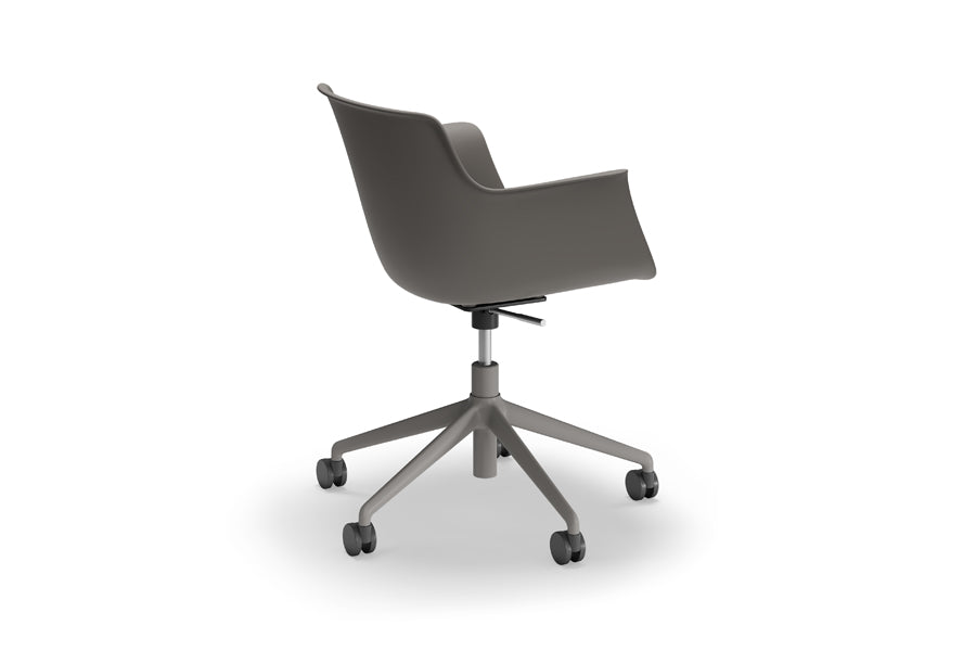 Rego Play Premium Office Chair by B&T, showing side view of rego play premium office chair in metal group/com/col group seat upholstery.