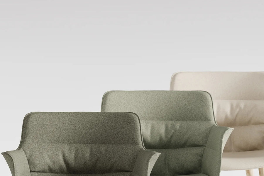 Rego Play Premium Swivel Chair by B&T, showing closeup view of rego play premium swivel chairs in live shot.