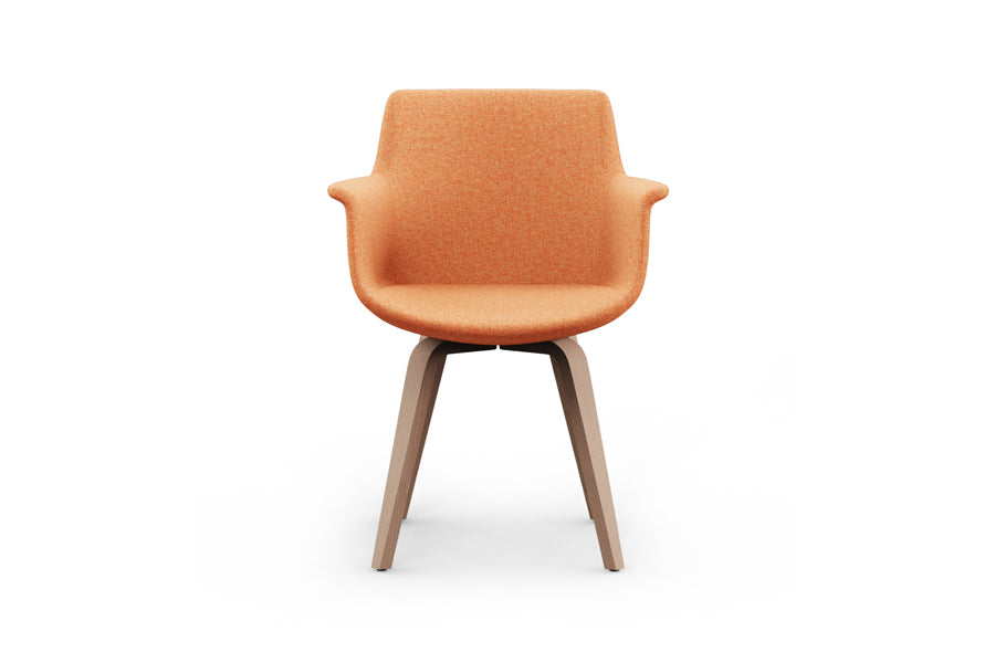 Rego Plywood Armchair by B&T, showing front view of rego plywood armchair in com/col group/ashwood group.