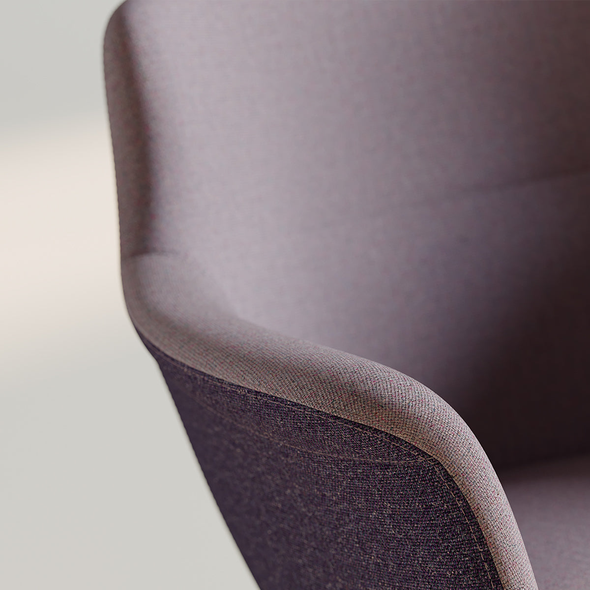 Rego Sled Armchair by B&T, showing closeup view of rego sled armchair in live shot.
