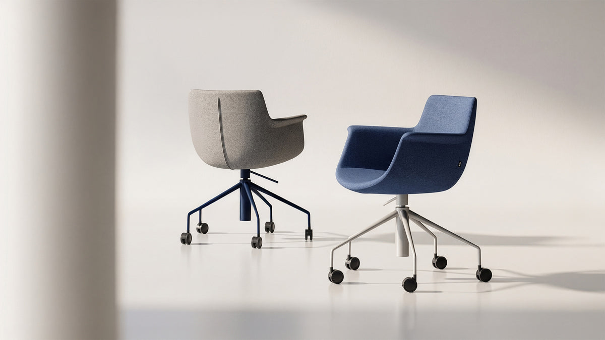 Rego Spider Office Chair by B&T, showing rego spider office chairs in live shot.