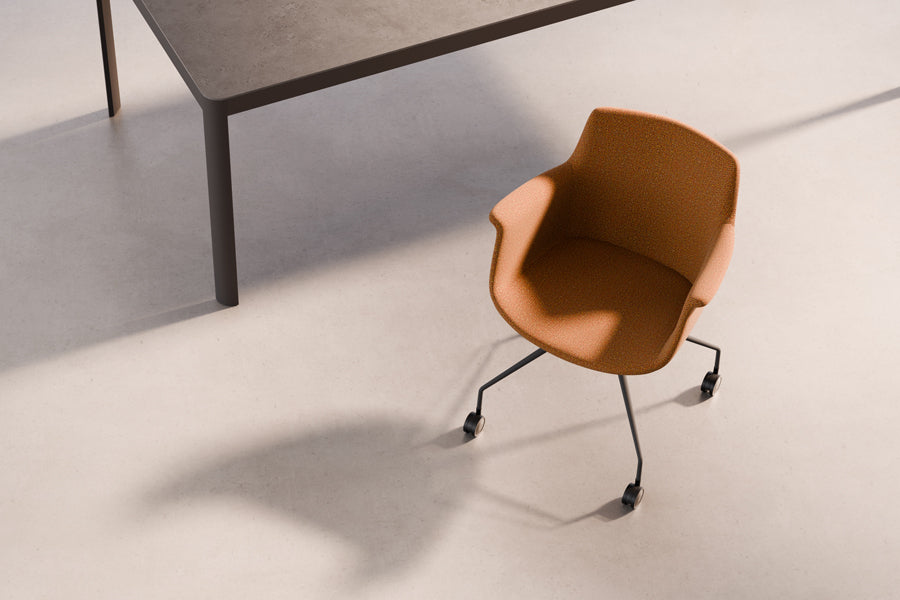 Rego Spider Swivel Armchair by B&T, showing rego spider swivel armchair in live shot.