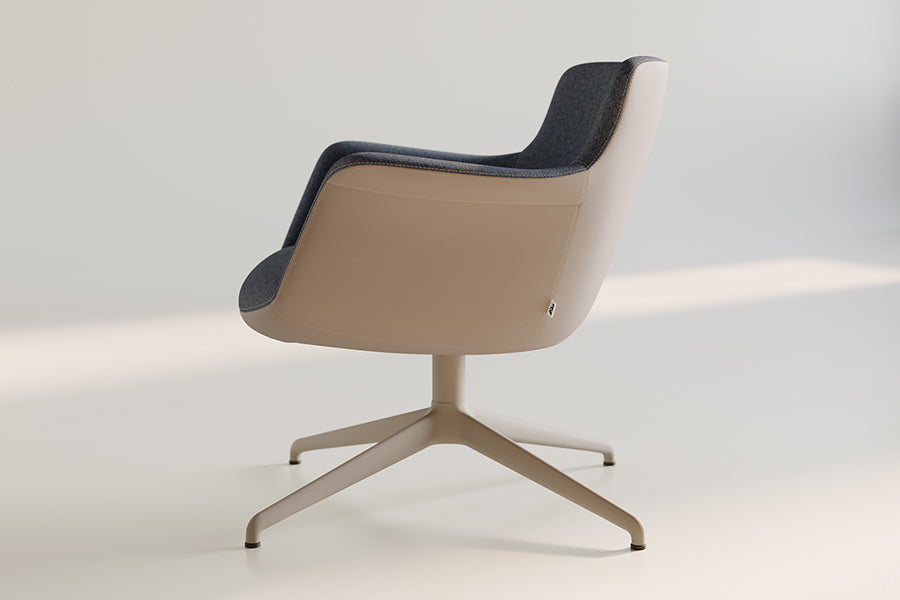 Rego Swivel Metal Lounge Chair by B&T, showing rego swivel metal lounge chair in live shot.