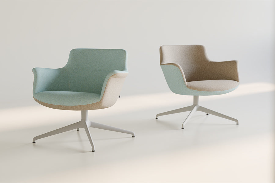 Rego Swivel Metal Lounge Chair by B&T, showing rego swivel metal lounge chairs in live shot.