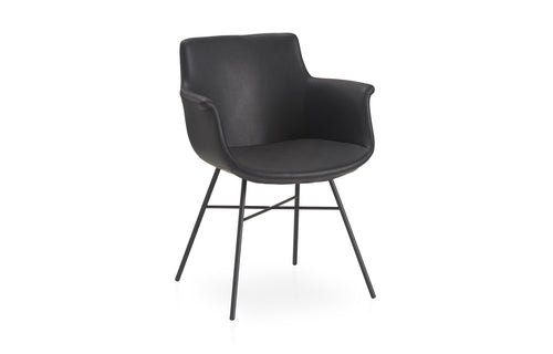 Rego X Chair by B&T - Black Bugatti Eco-Leather + Black Base.