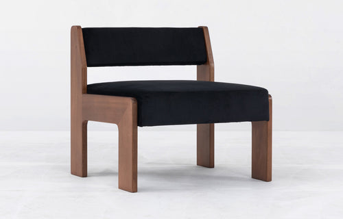 Reka Lounge Chair by Sun at Six - Amber Makata, Black Velvet.