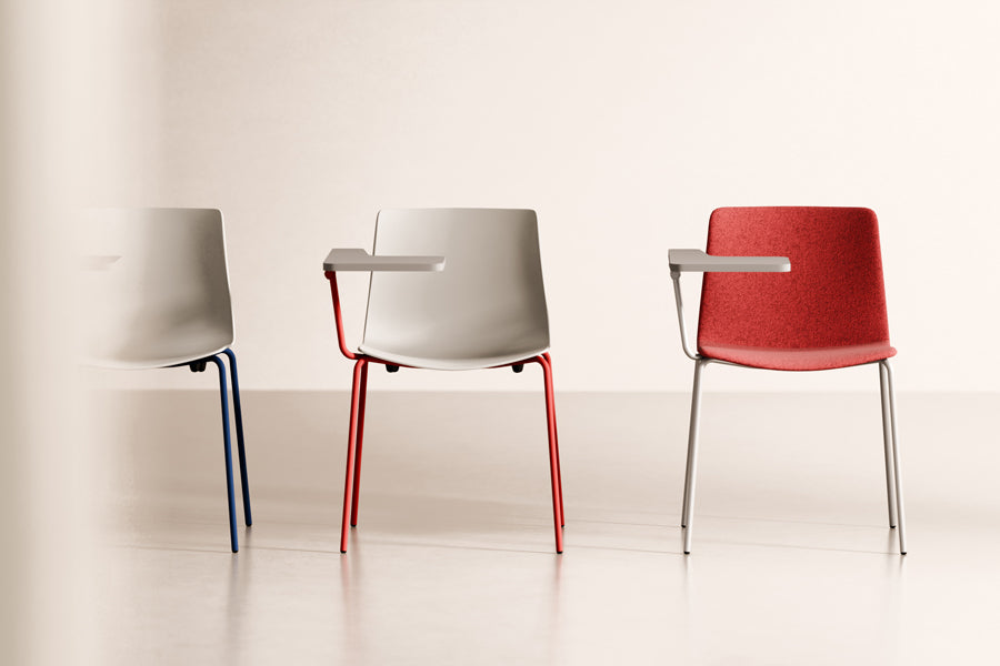 Rest 4 Legs Chair with Writing Tablet Arm by B&T, showing rest 4 legs chairs with writing tablet arm in live shot.