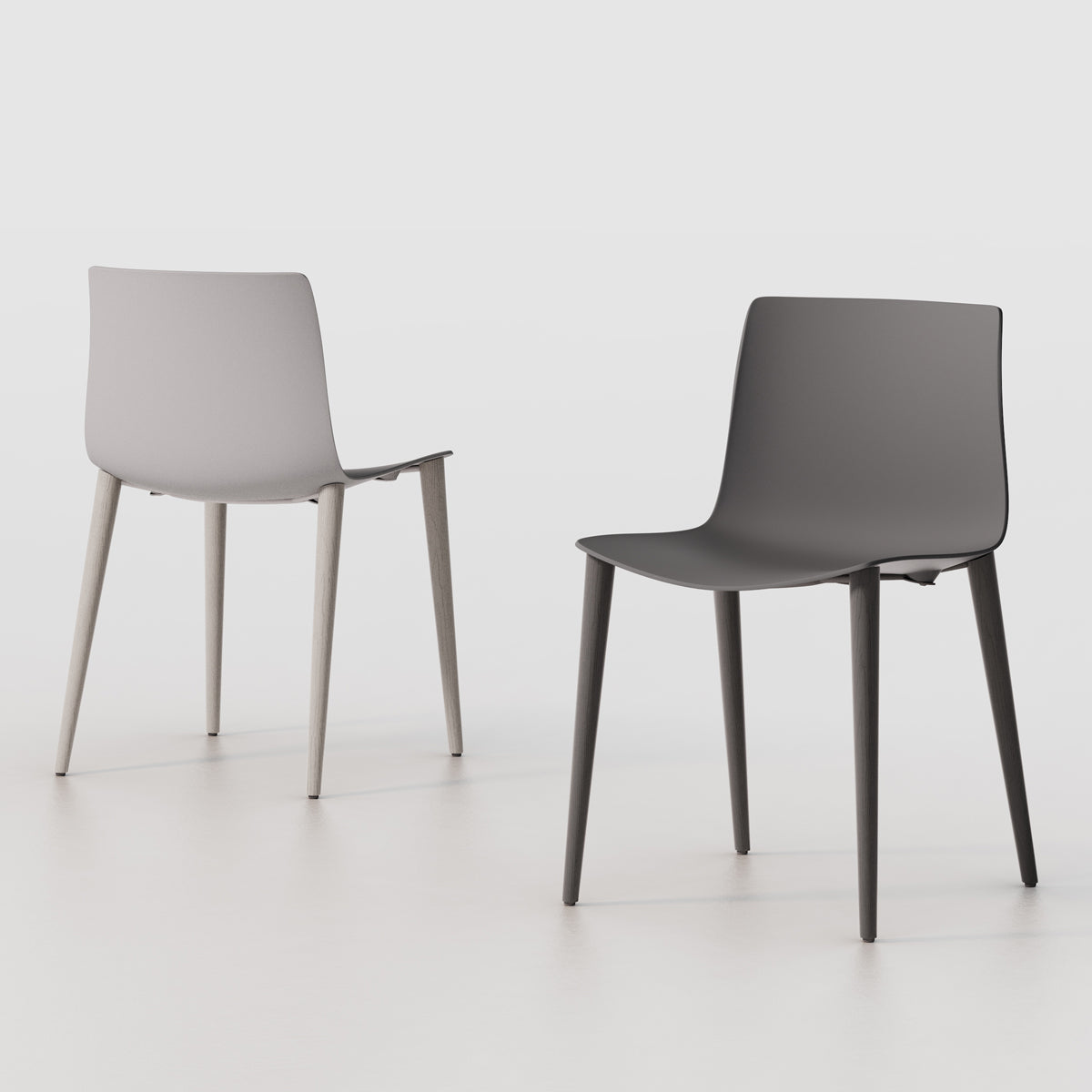 Rest Dowel Wood Chair by B&T, showing rest dowel wood chairs in live shot.