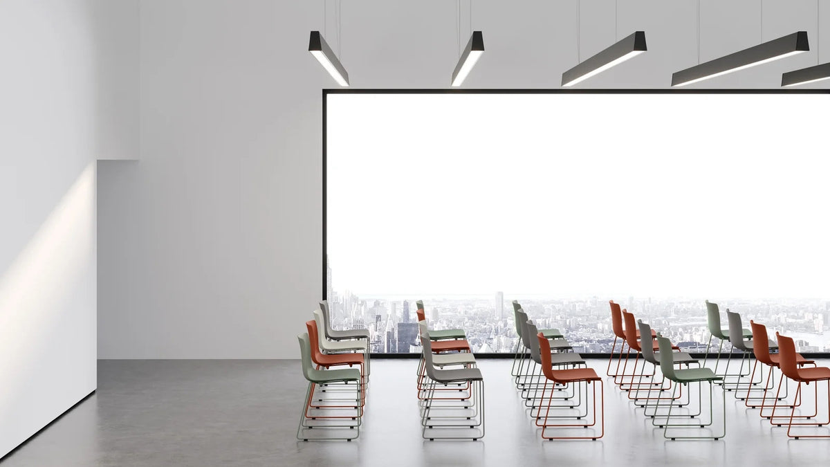 Rest Indoor Sled Chair by B&T, showing rest indoor sled chairs in live shot.