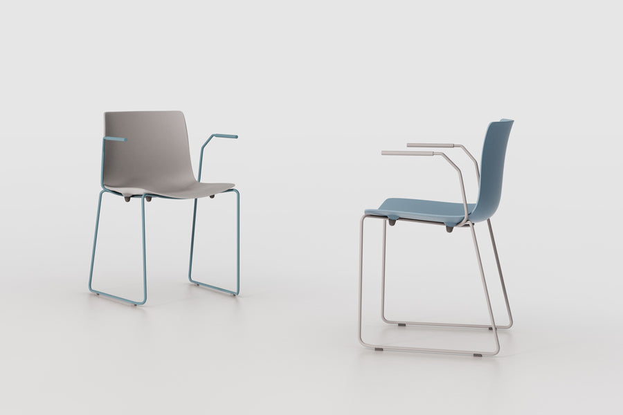 Rest Indoor Sled Chair by B&T, showing rest indoor sled chairs in live shot.