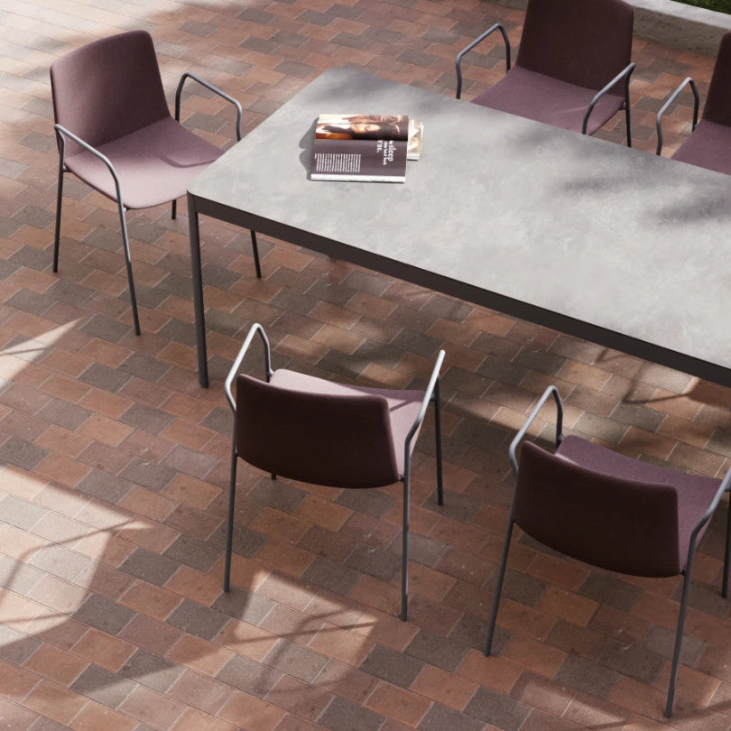 Rest Outdoor 4 Legs Chair by B&T, showing rest outdoor 4 legs chairs in live shot.