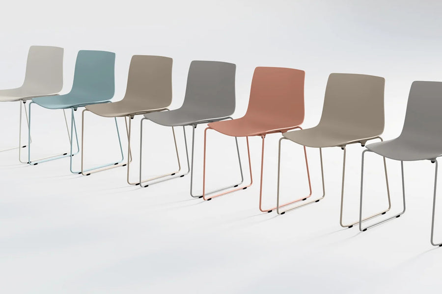 Rest Outdoor Sled Chair by B&T, showing rest outdoor sled chairs in live shot.