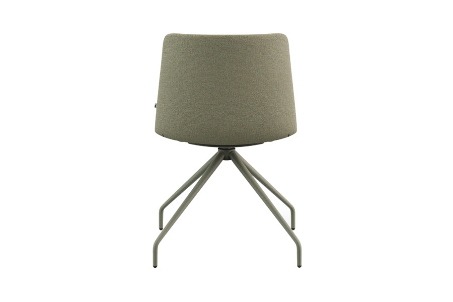 Rest Spider Swivel Guest Chair by B&T, showing back view of rest spider swivel guest chair in metal group/group full upholstery.