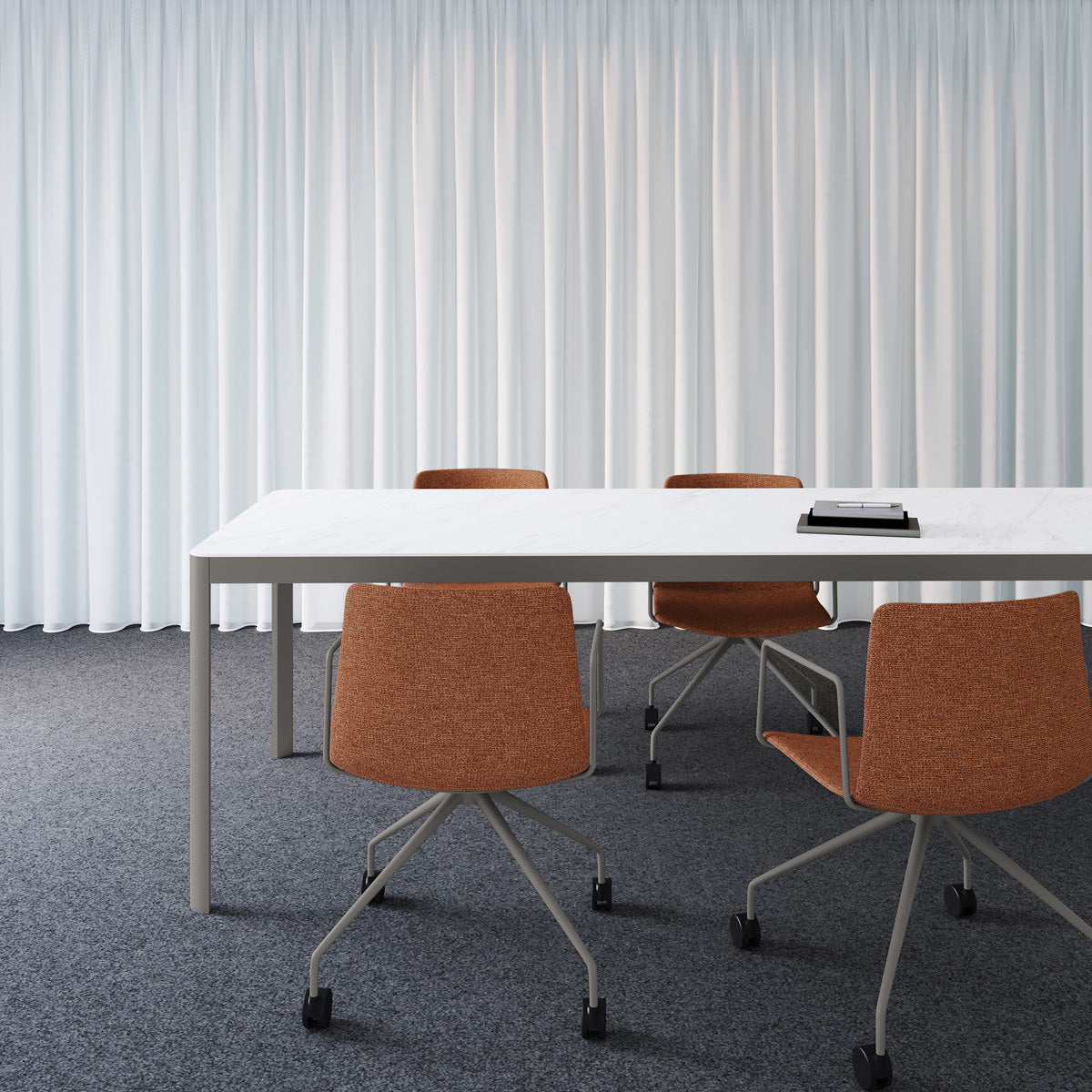 Rest Spider Swivel Office Armchair by B&T, showing rest spider swivel office armchairs in live shot.