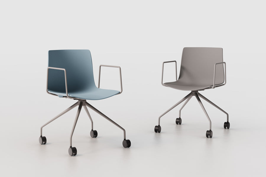 Rest Spider Swivel Office Armchair by B&T, showing rest spider swivel office armchairs in live shot.