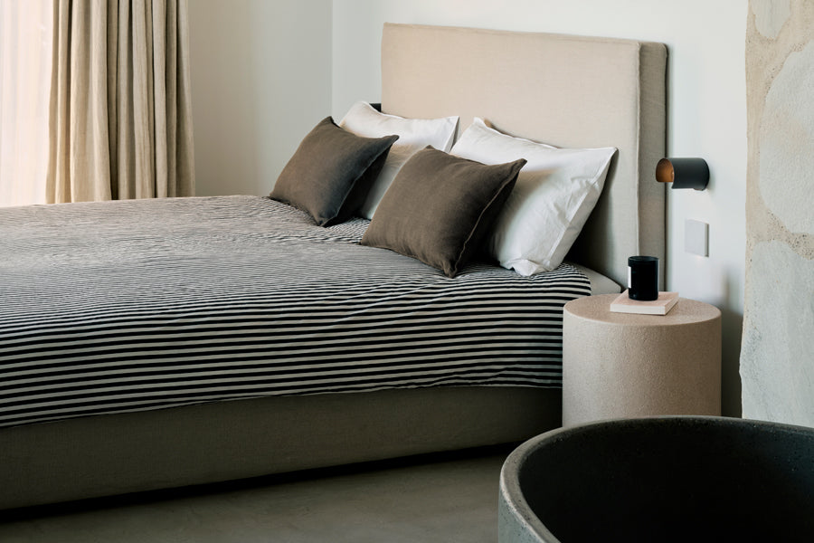 Revive Bed by Ethnicraft, showing closeup view of revive bed in live shot.