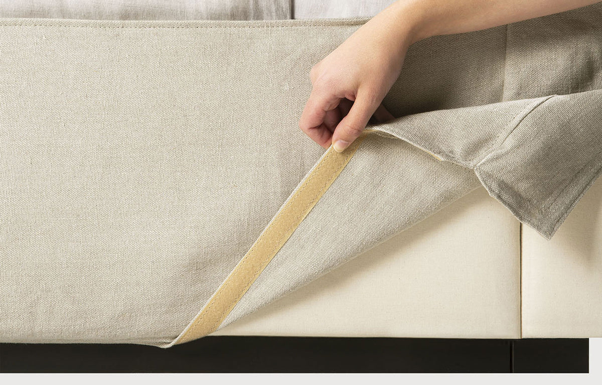 Revive Bed by Ethnicraft - Removable Cover Only, Sand Linen.