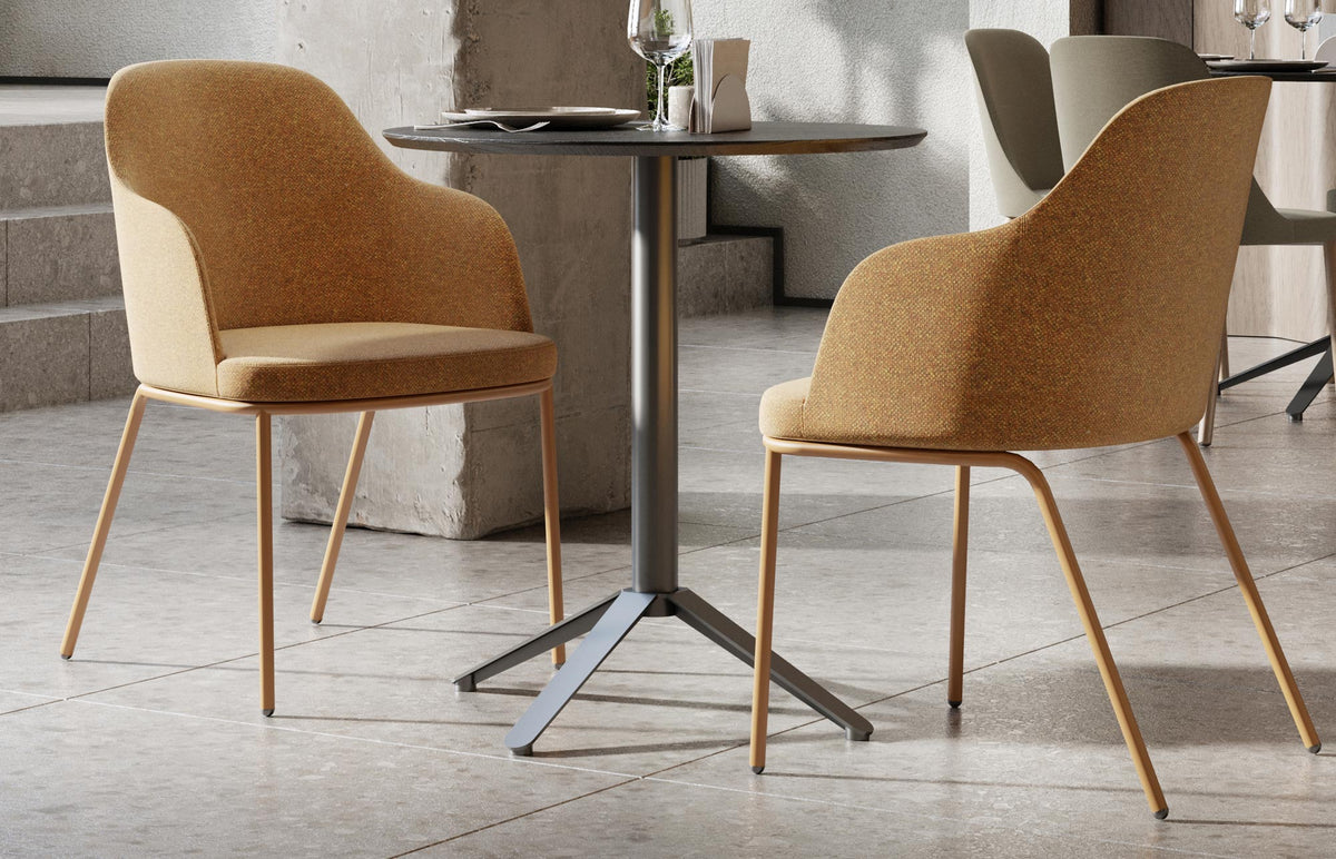 Rhone Tube Legs Armchair by Kollektiff, showing rhone tube legs armchairs in live shot.
