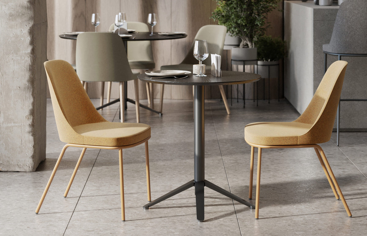Rhone Tube Legs Armless Chair by Kollektiff, showing rhone tube legs armless chairs in live shot.