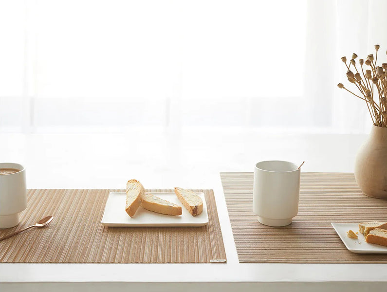 Rib Tabletop by Chilewich, showing closeup view of rib tabletops in live shot.