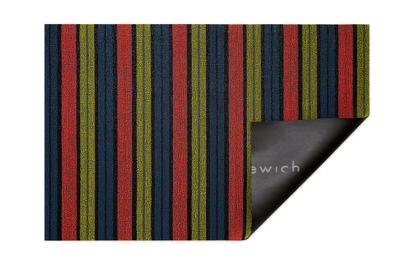 Ribbon Stripe Shag Mat by Chilewich - Limelight Ribbon Stripe.