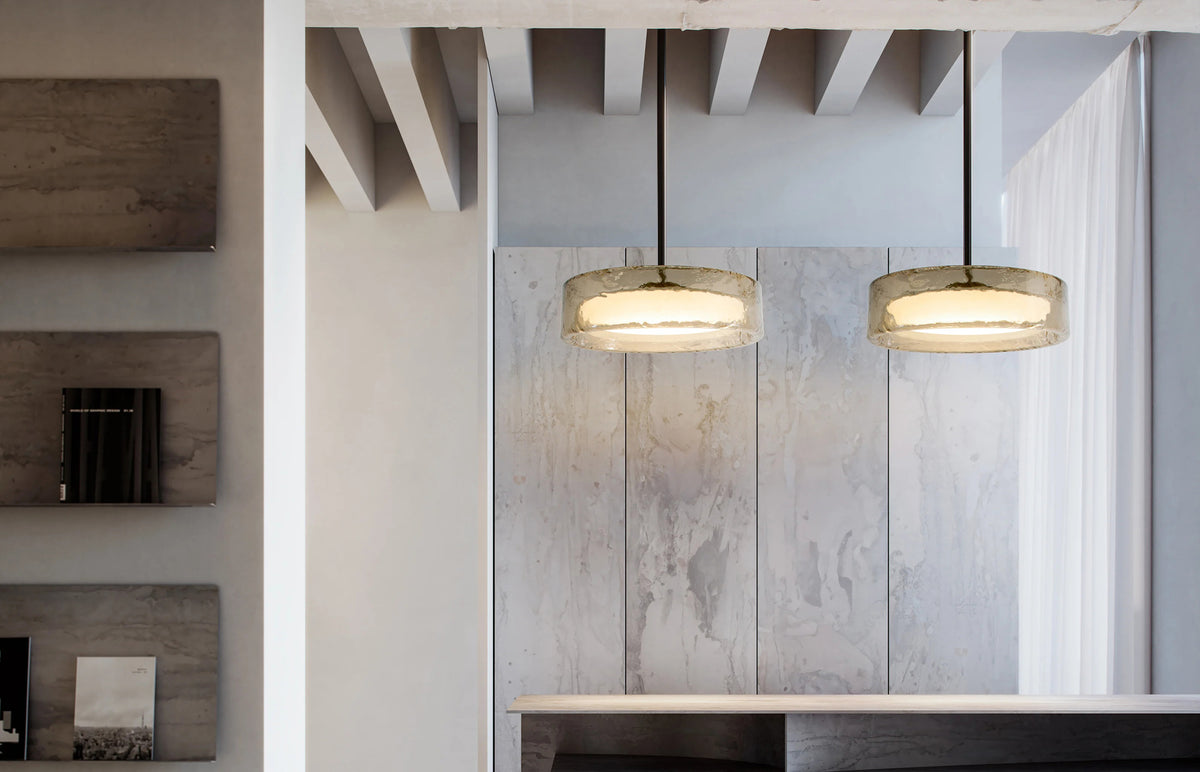 Ringo Fixed Stem Ceiling/Pendant Light by Marset, showing ringo fixed stem ceiling/pendant lights in live shot.